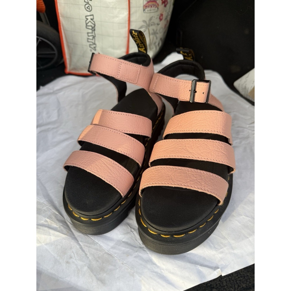 Doc Dr Martens Blaire Women's Leather Slide Sandals Pink, Size 8 - Picture 2 of 5